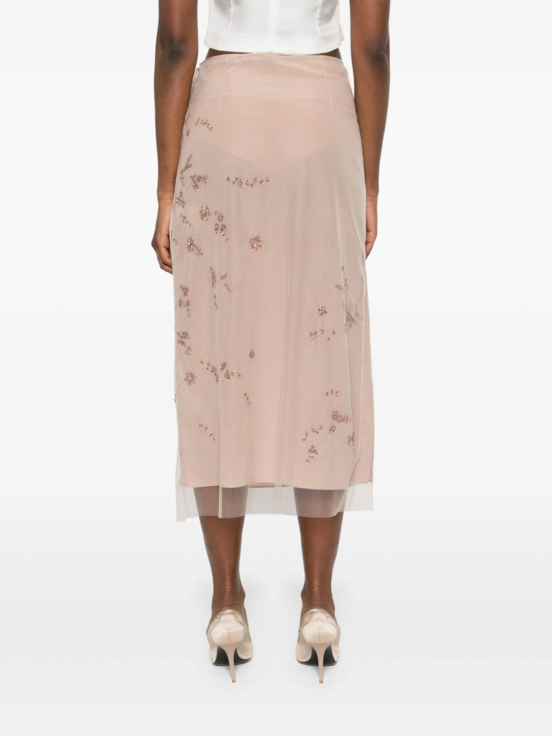 Pink tulle embroidered longuette 스커트 4