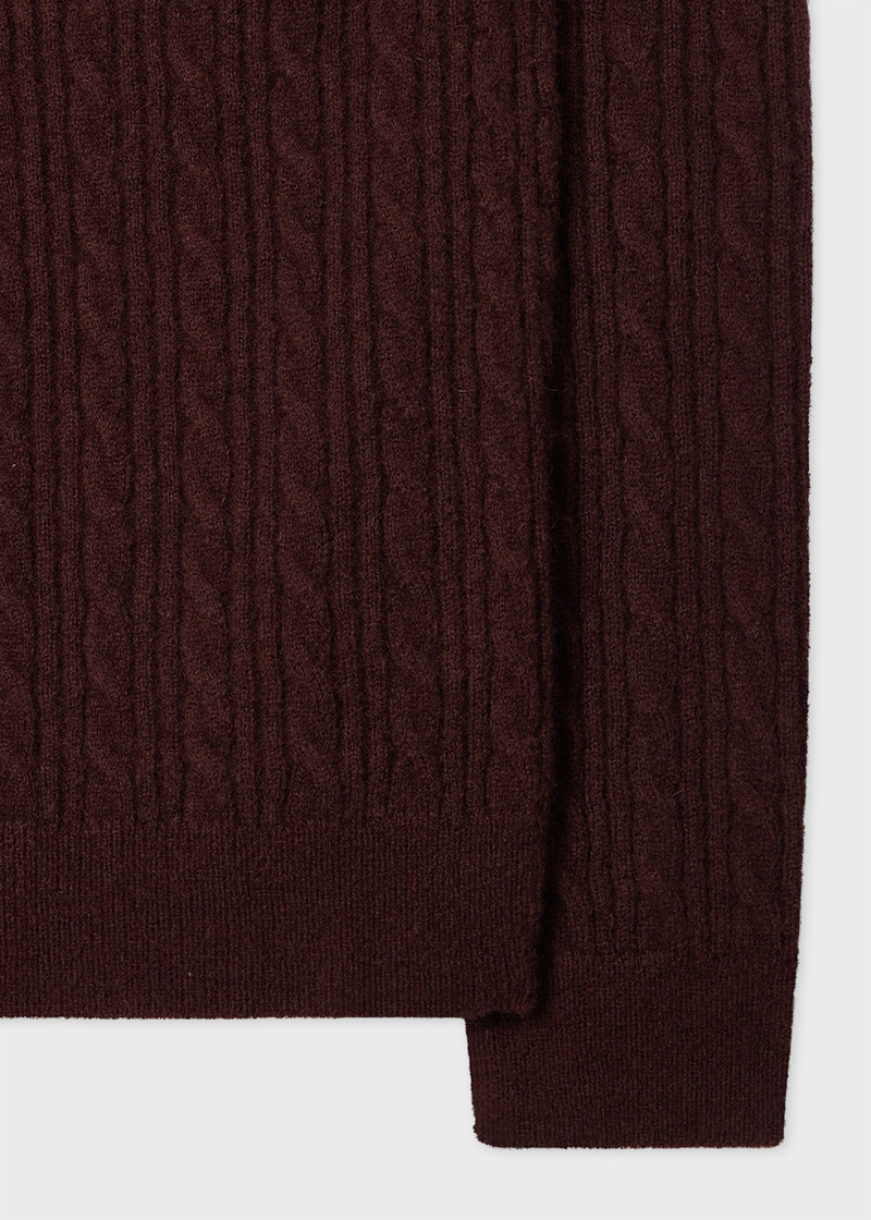 Paul Smith Dark Purple Alpaca-Blend Cable Knit Sweater outlook