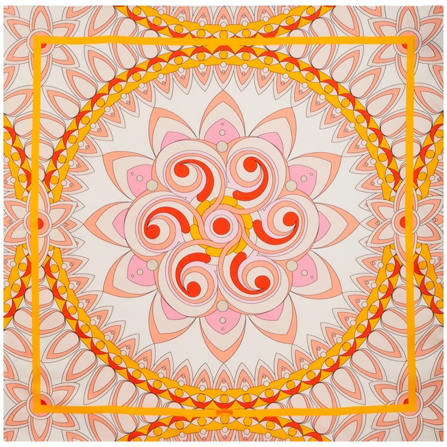 Square Silk Scarf Mandala - 1