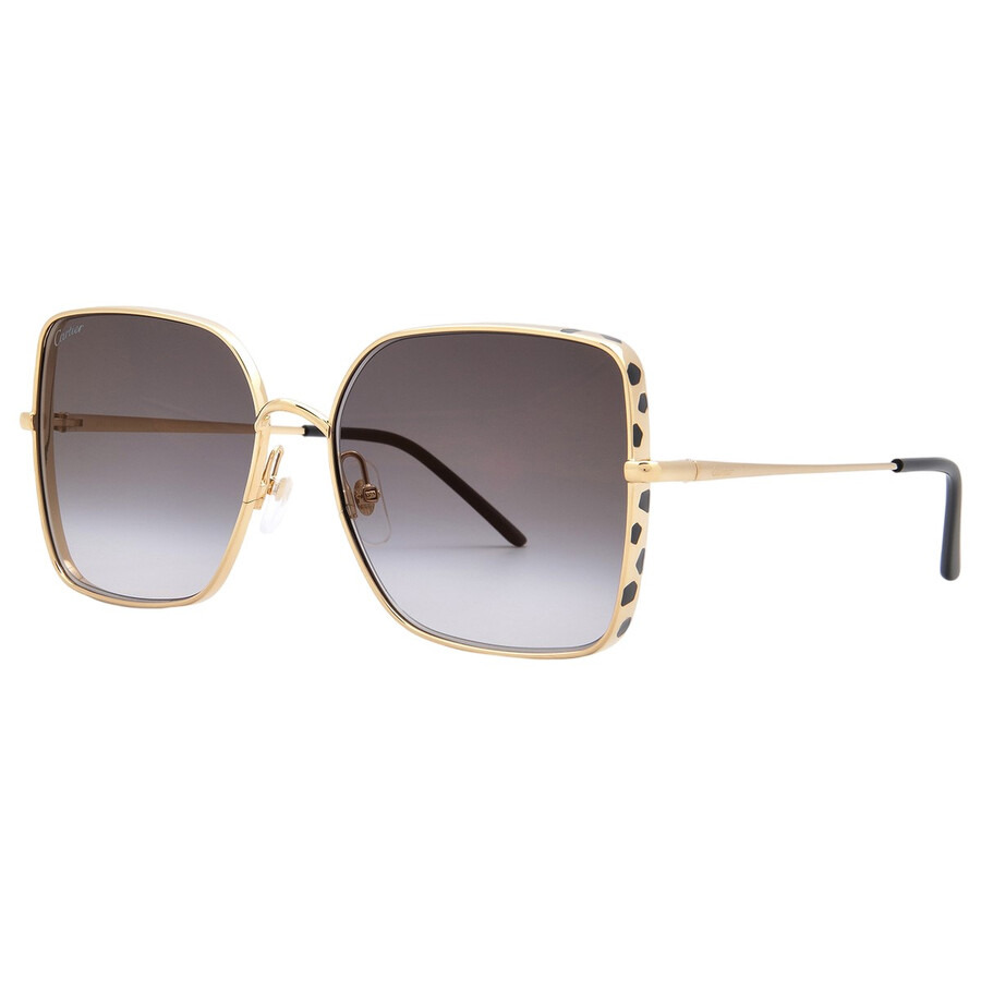 Cartier Grey Gradient Flash Mirror Square Ladies Sunglasses CT0299S 001 59 - 2