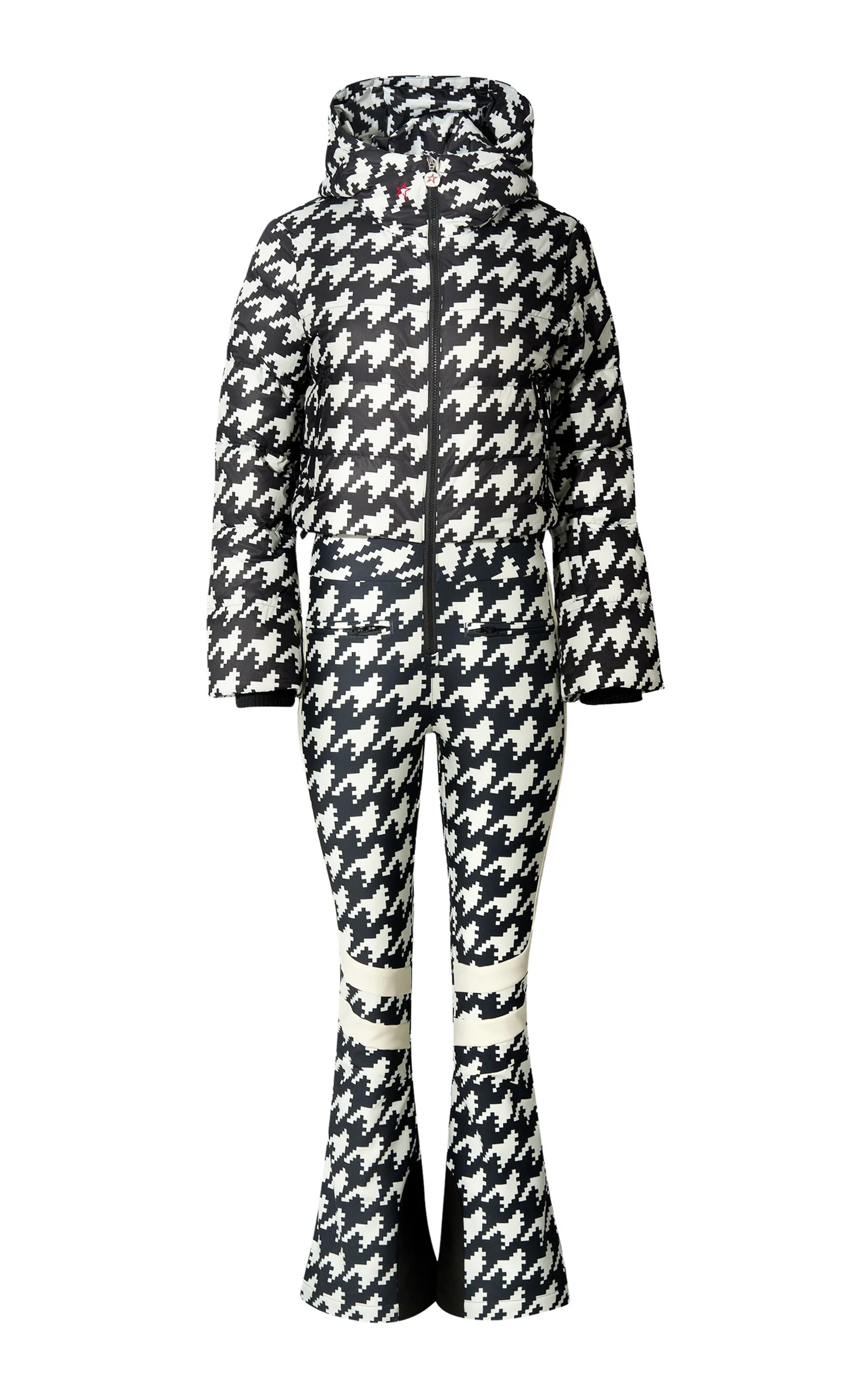 Polar Flare Houndstooth Down Ski Suit black/white - 1
