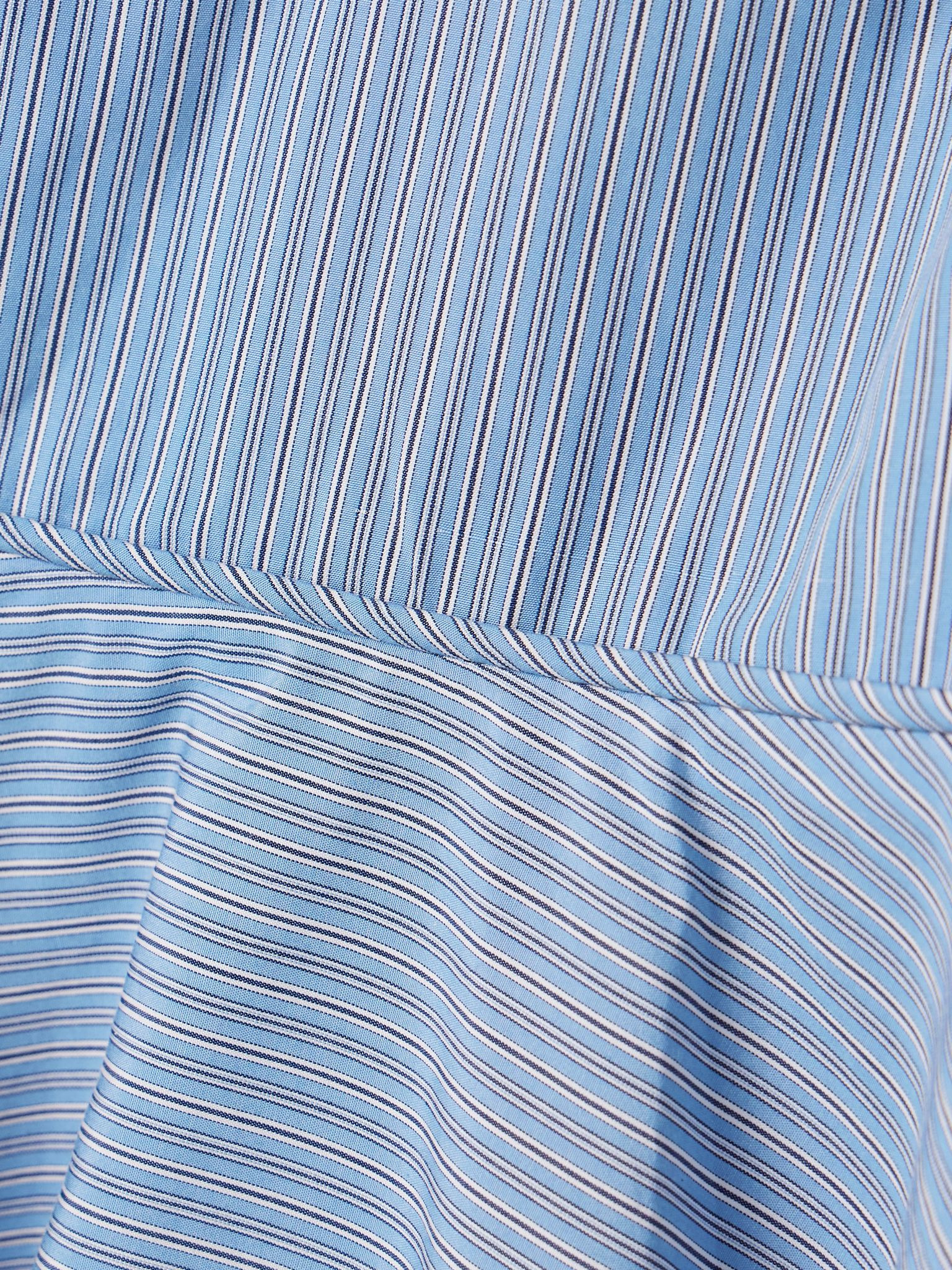 Basque striped cotton-poplin midi dress Blue - 4