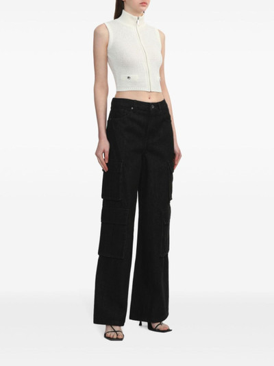 Alessandra Rich White Knit Zipped Vest outlook