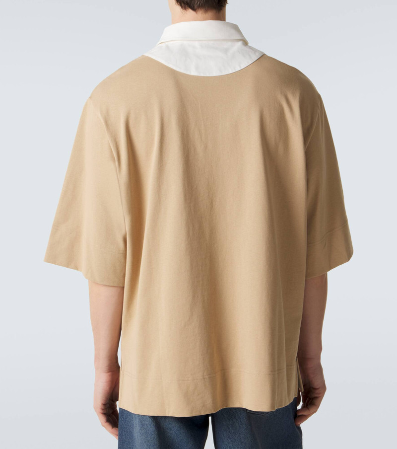 Floral-appliqué cotton jersey polo shirt 4