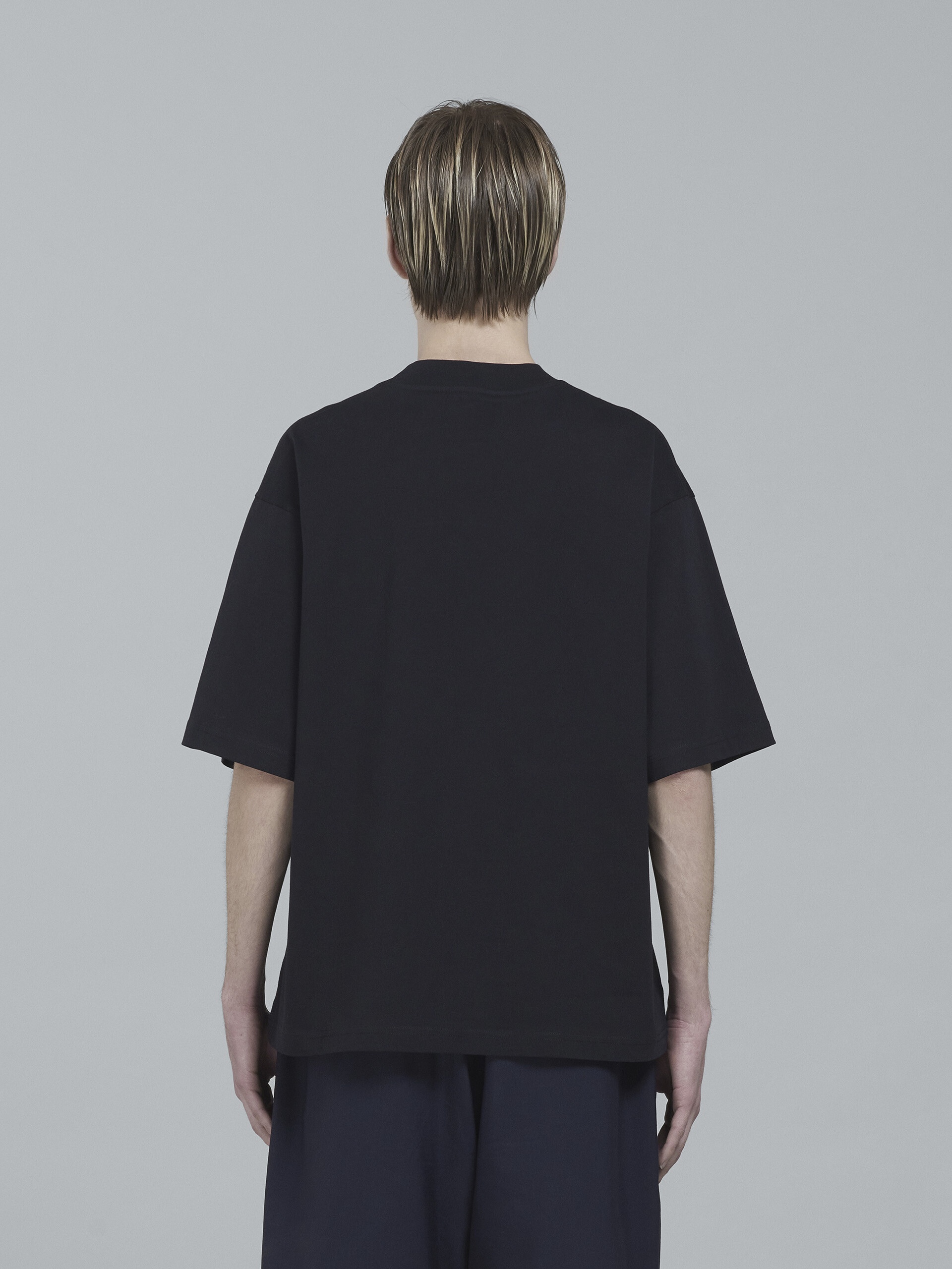 BLACK BIO COTTON JERSEY T-SHIRT - 3
