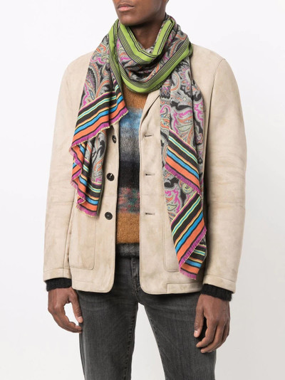 Etro paisley-print frayed-edge scarf outlook