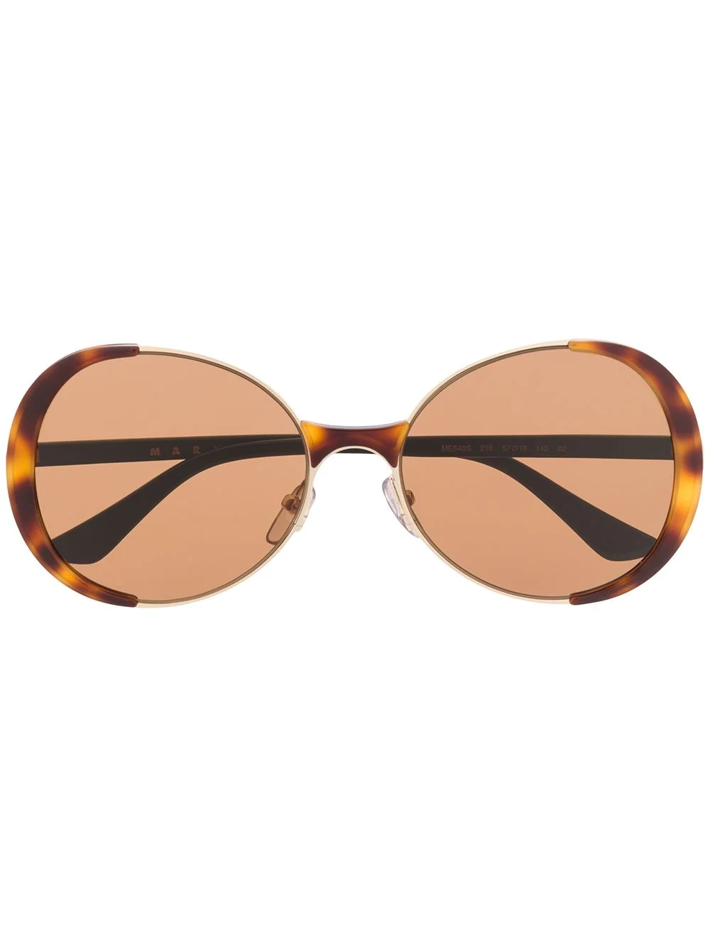 tortoiseshell-effect round-frame sunglasses - 1