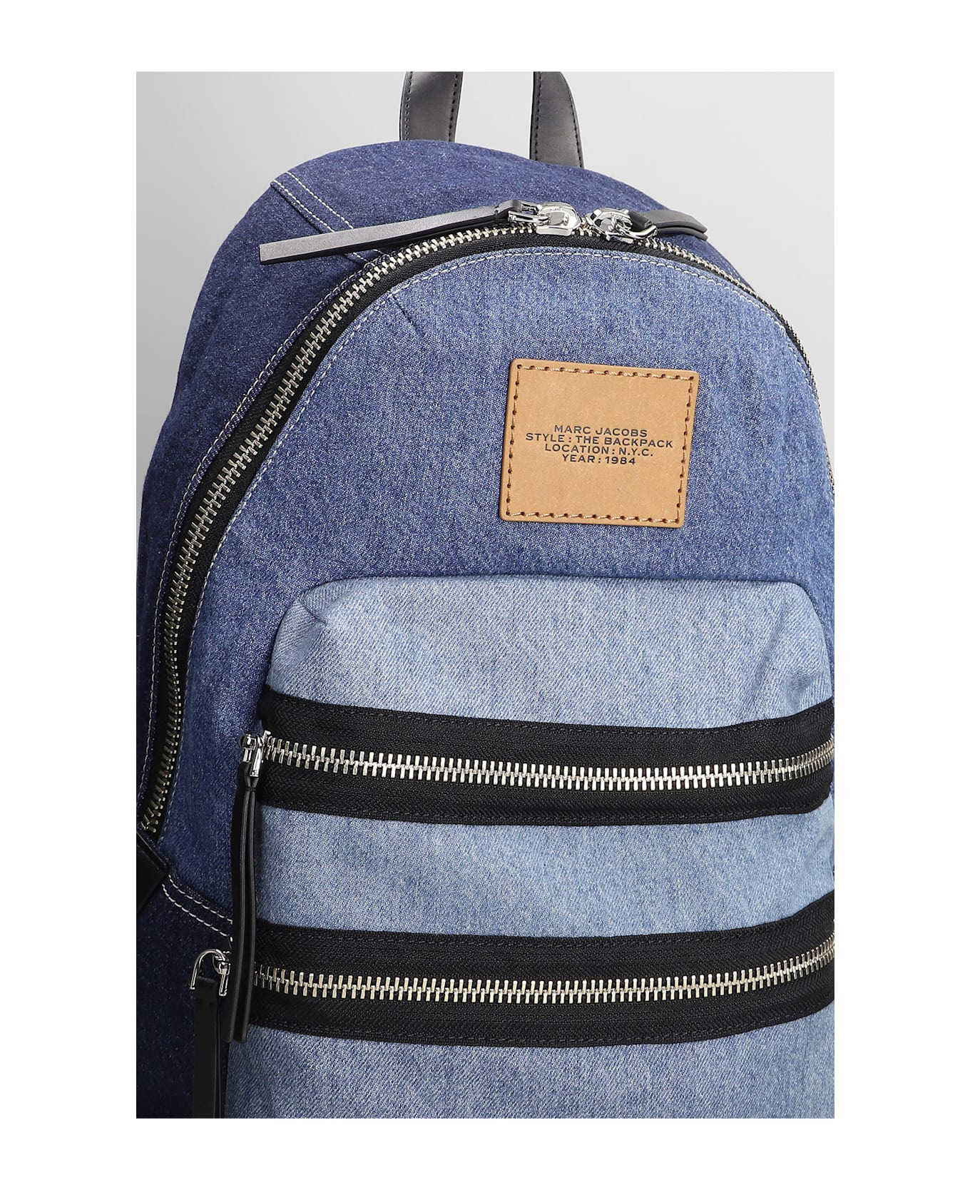 The Large Backpack Backpack In Blue Cotton - 4