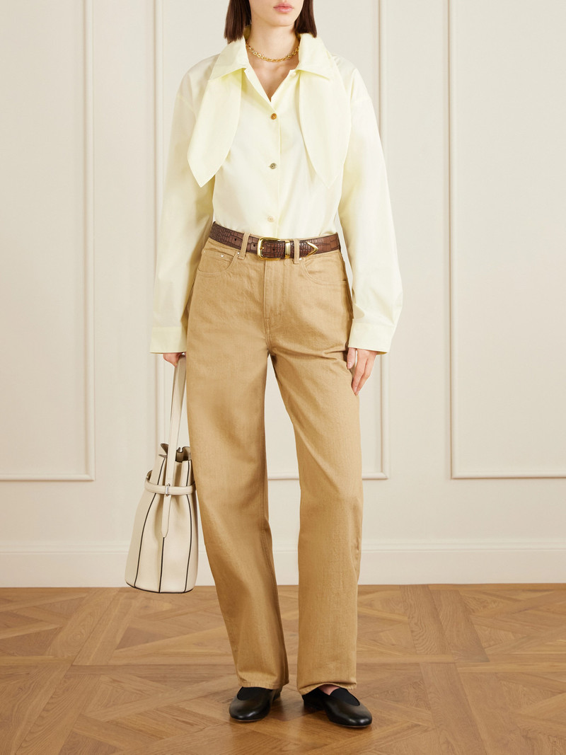 OSSOU Cove Scarf-detailed Cotton-poplin Shirt outlook