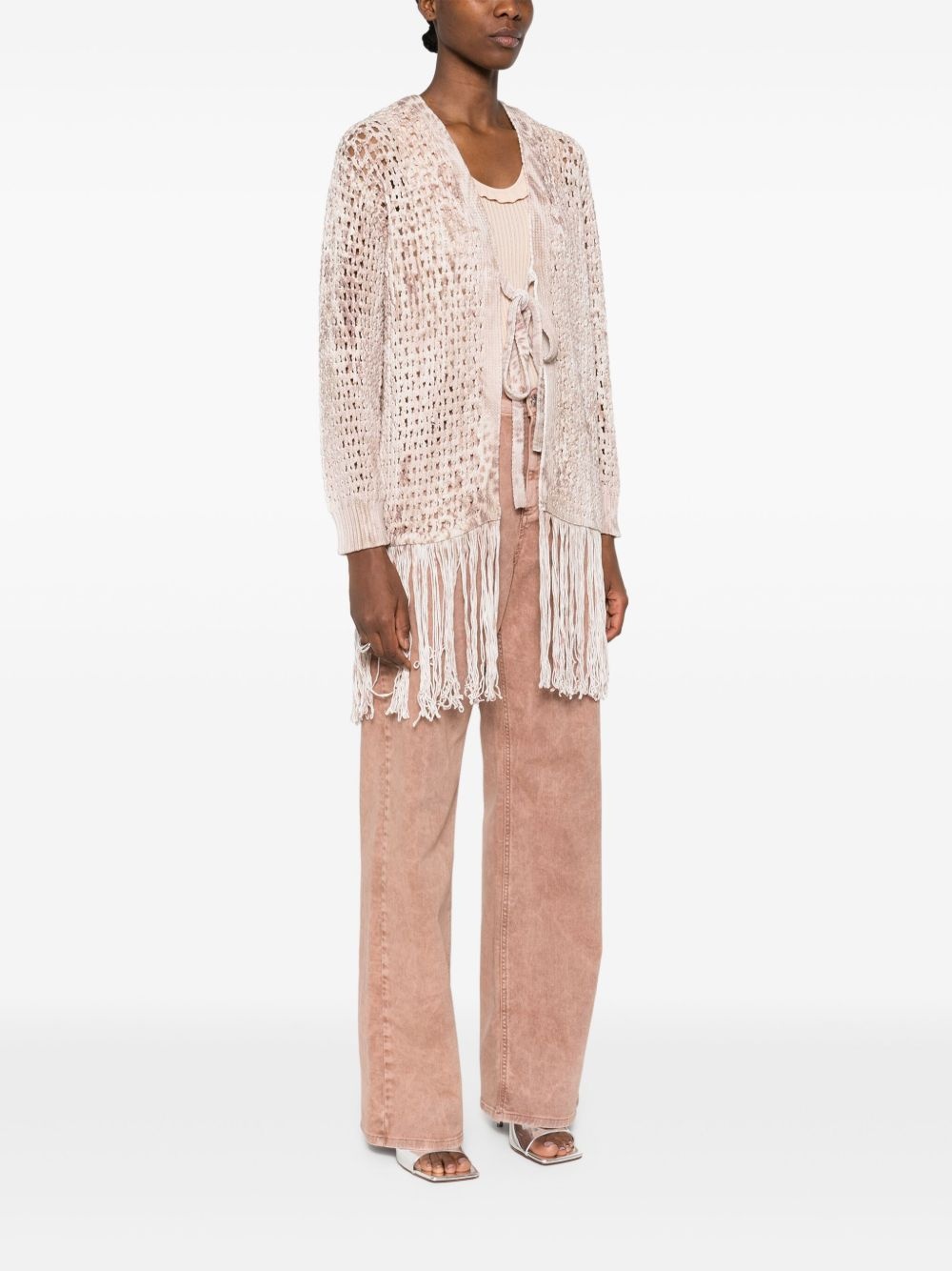 open-knit cardigan - 3