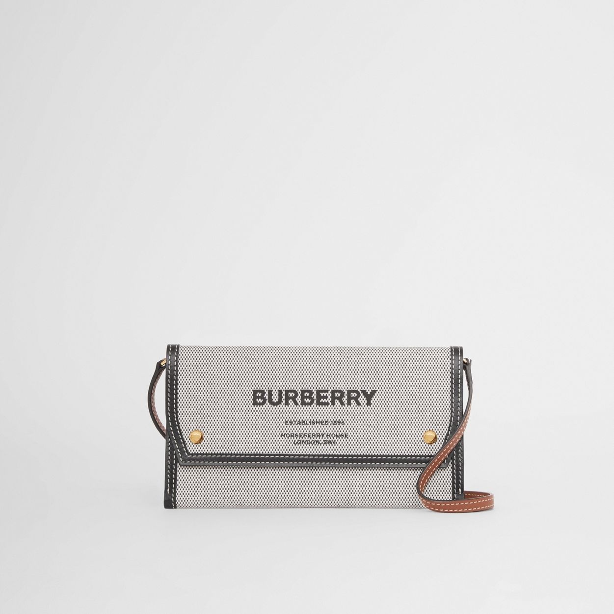 Horseferry Print Canvas Phone Case with Strap - 1