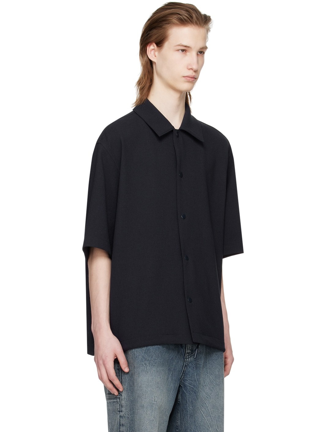 Navy Drawstring Shirt - 2