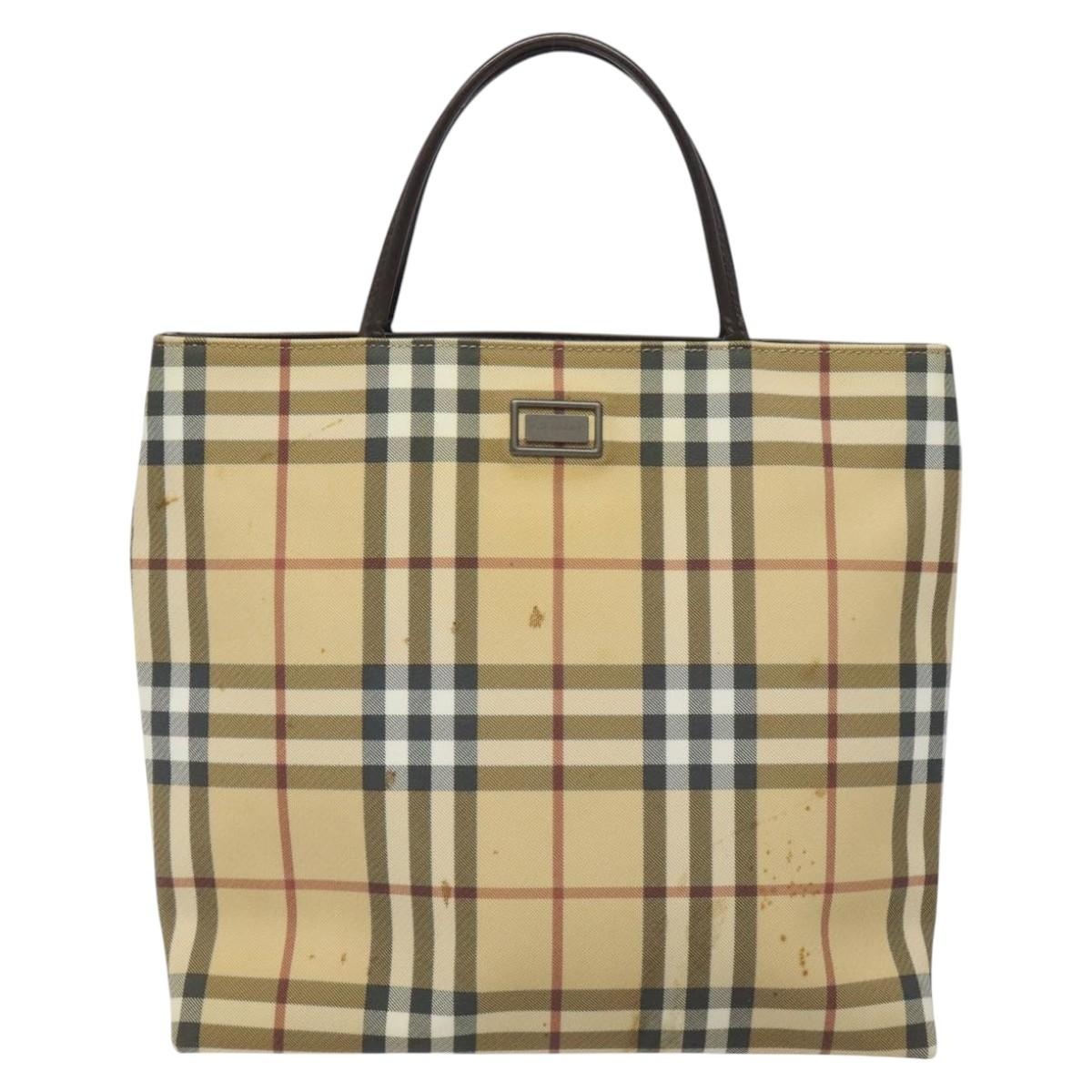 Burberry Nova Check Hand Bag Pvc Beige - 13