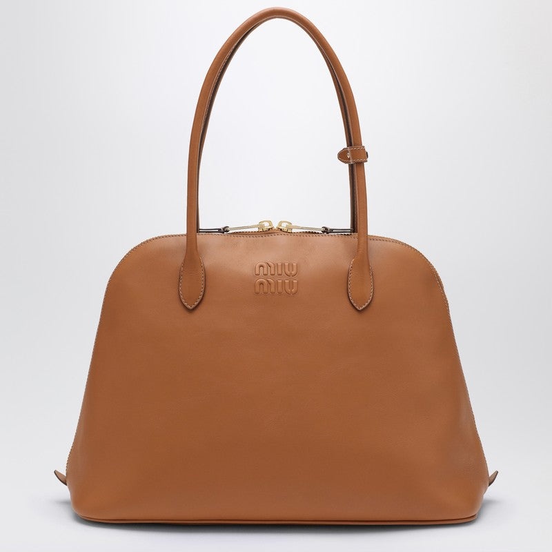 Miu Miu Cognac-Coloured Leather Bag With Logo Women - 1
