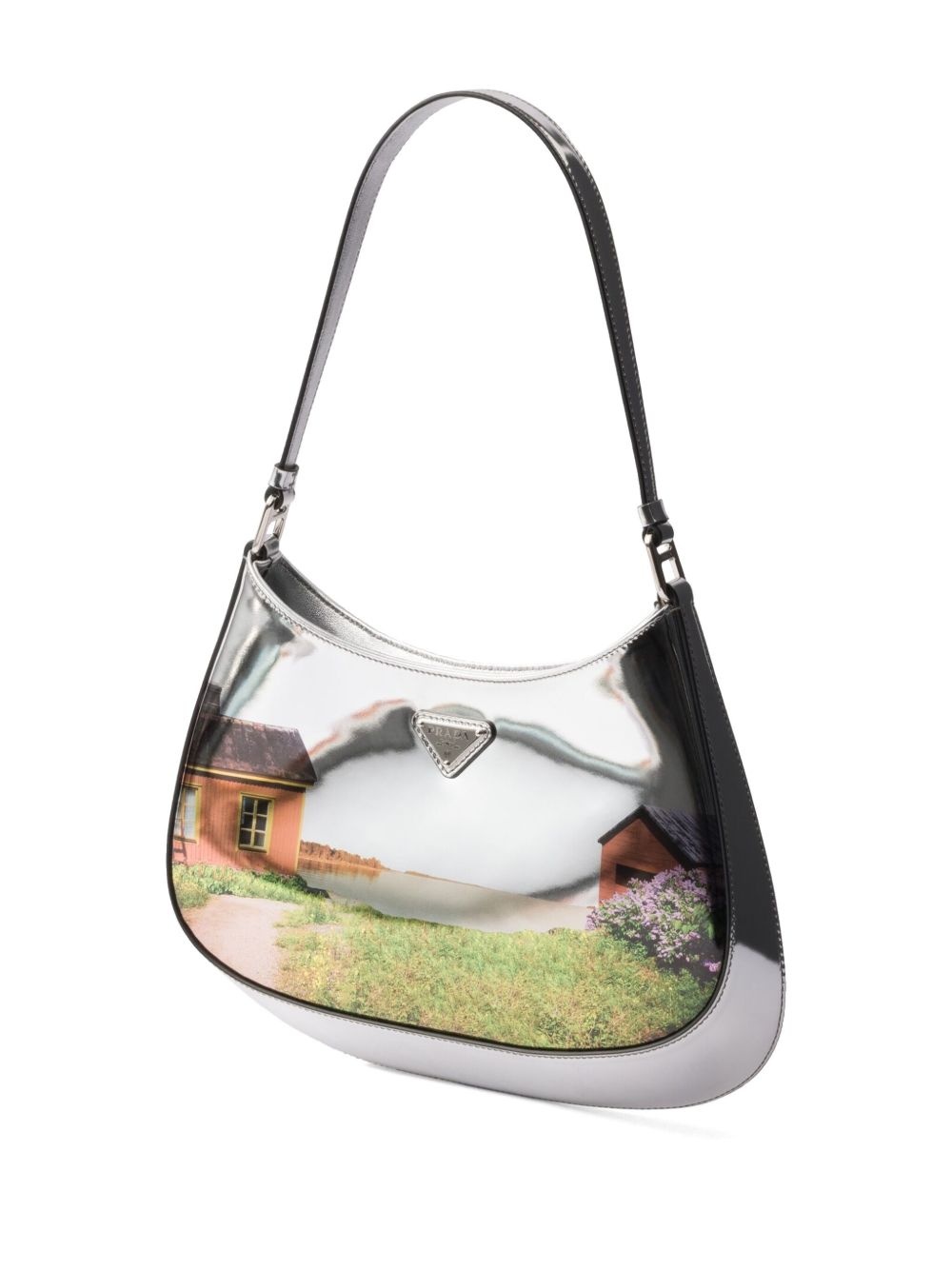 Cleo printed brushed leather shoulder bag - 5