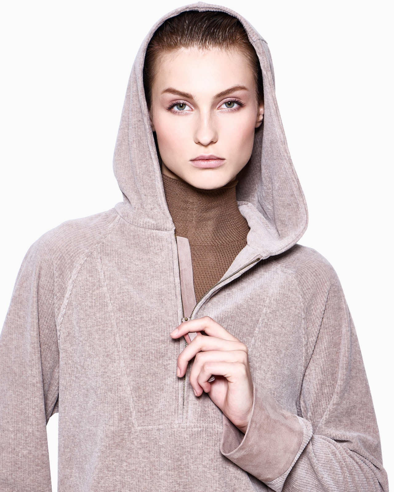 RIBBED CHENILLE JERSEY HOODED SWEATSHIRT - 5