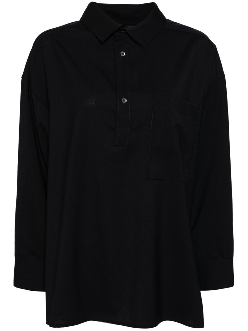 button-up wool polo top 1