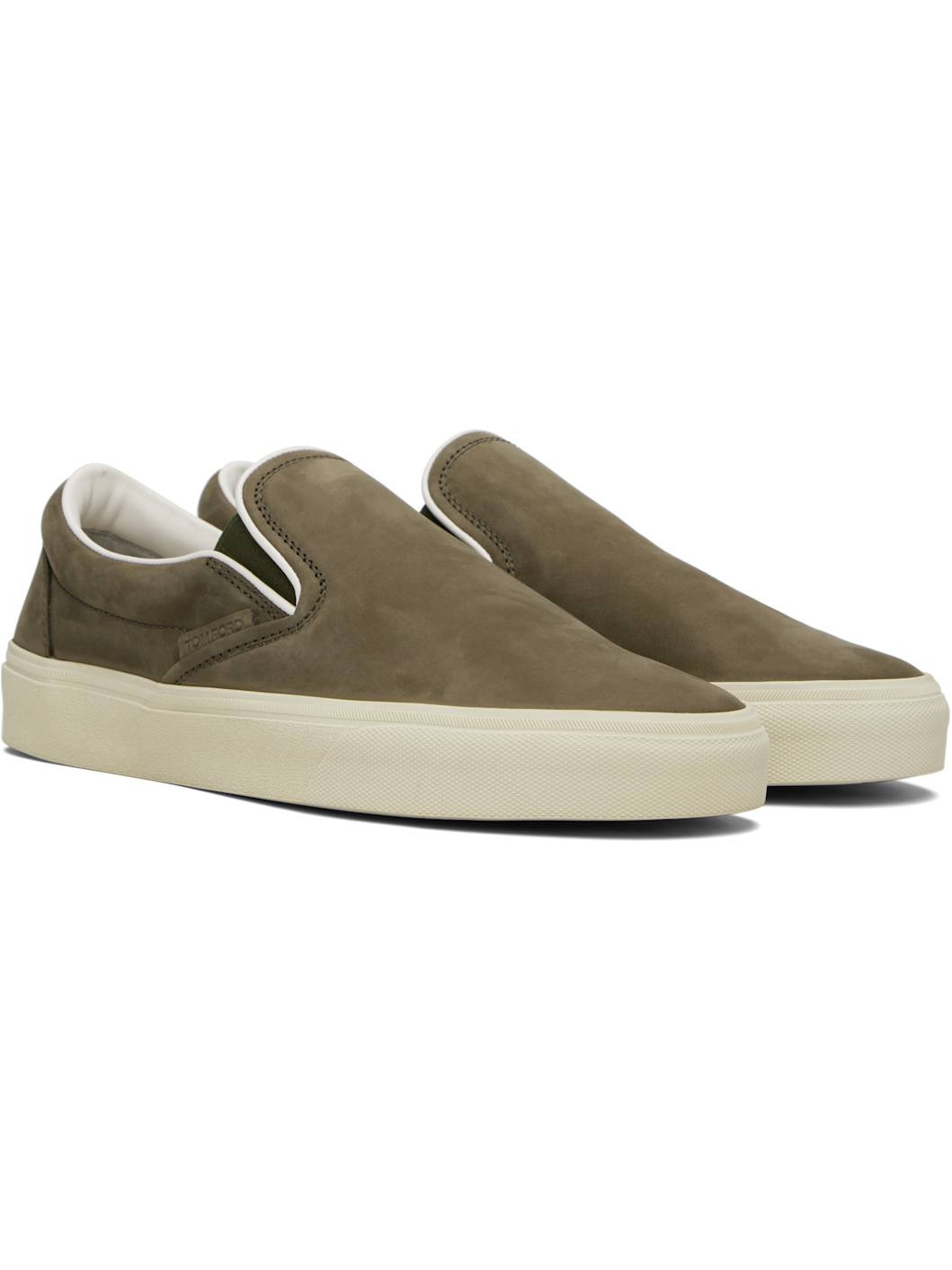 Khaki Nubuck Jude Slip On Sneakers - 4