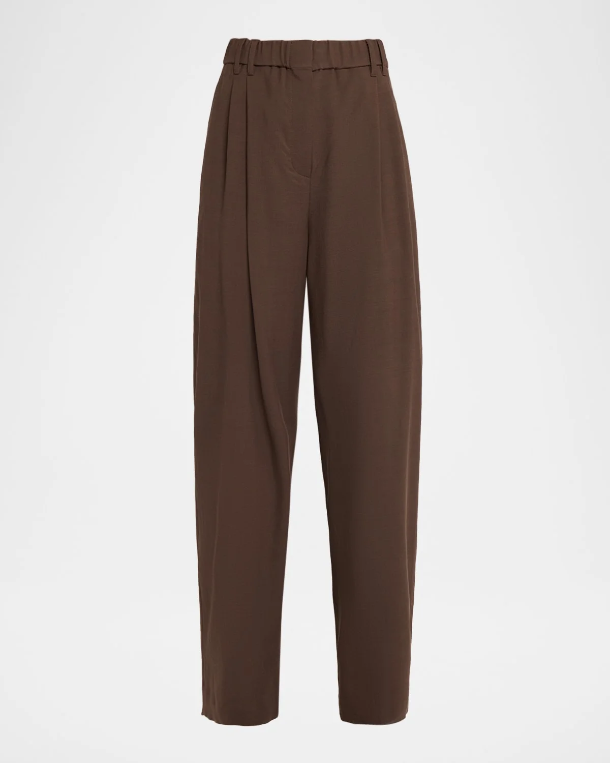 High-Rise Double Pleated Straight-Leg Pants - 1
