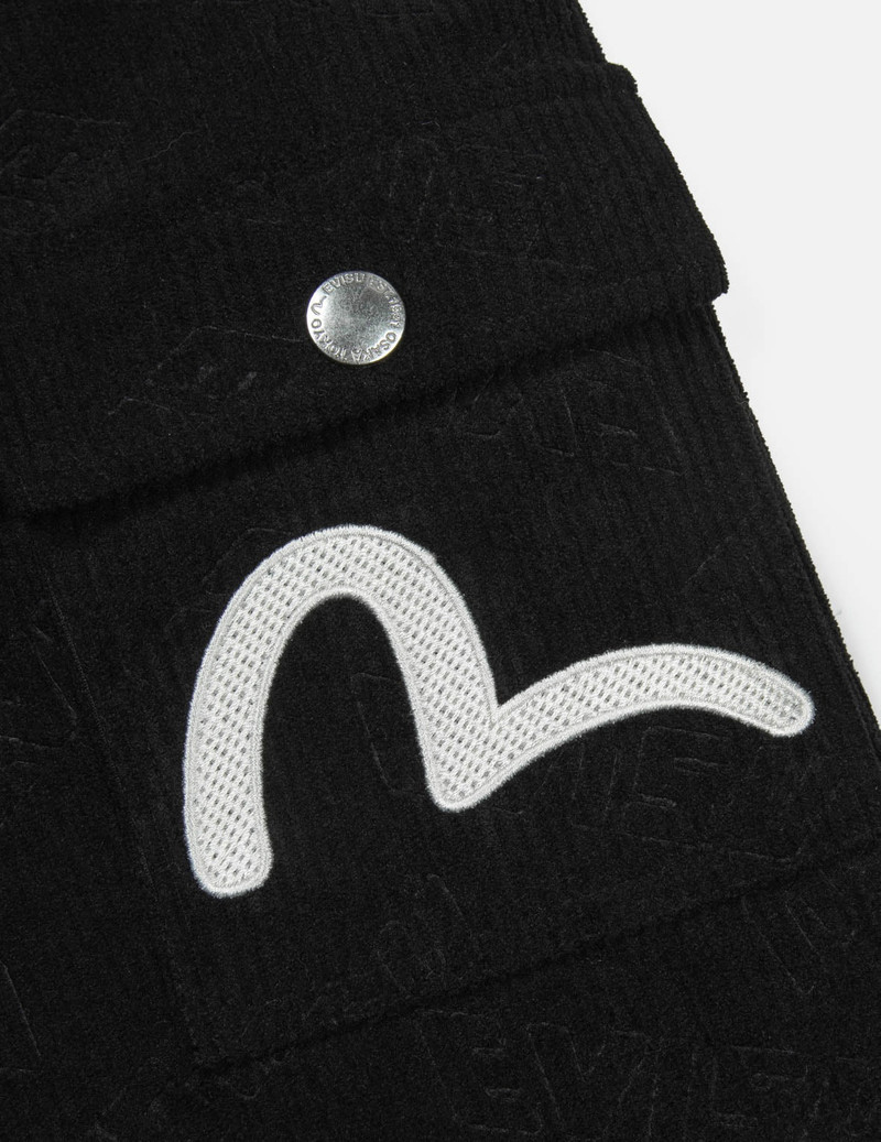 ALLOVER DEBOSS LOGO AND SEAGULL EMBROIDERY LOOSE FIT HOODED CORDUROY JACKET 4