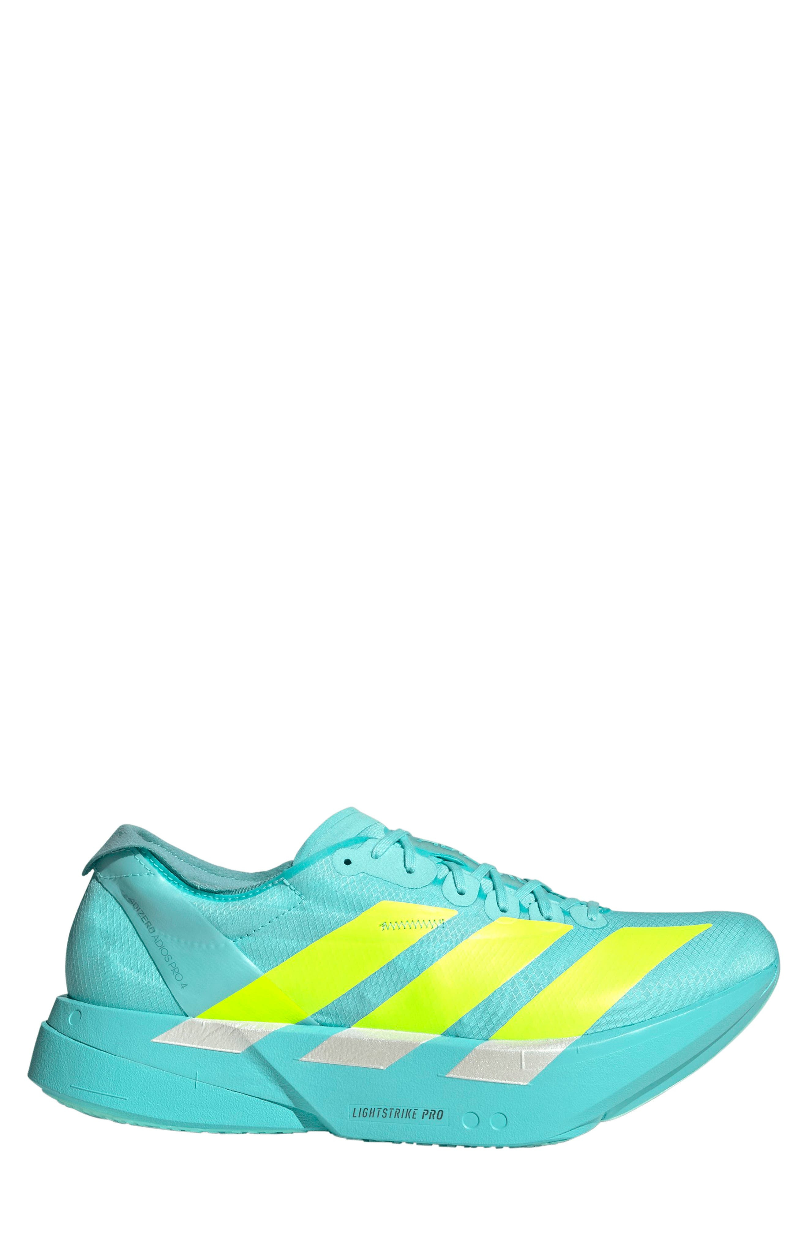 adidas Gender Inclusive Adios 9 Pro 4 Running Sneaker in Aqua/Lucid Lemon/Mint at Nordstrom - 3