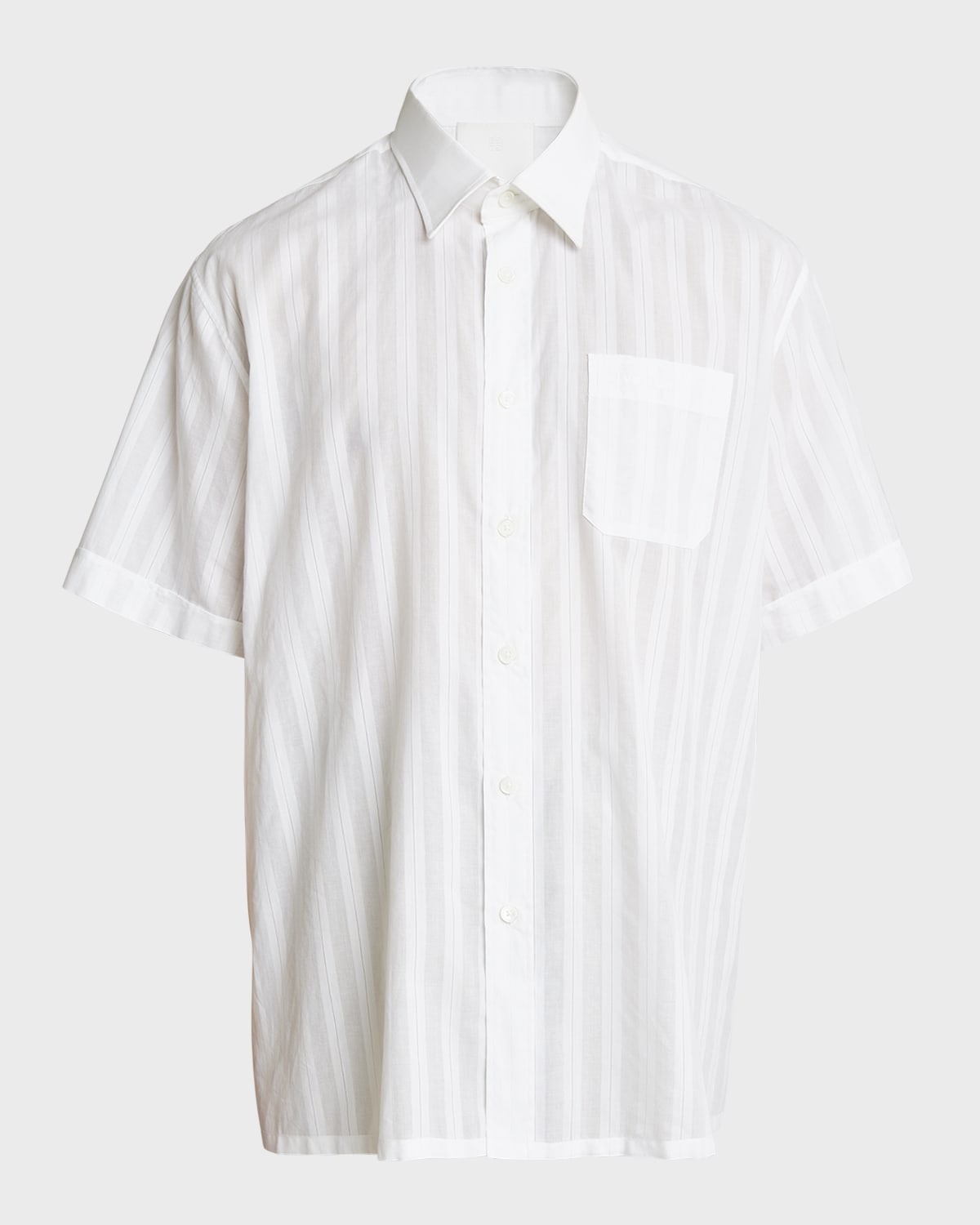 Men's Sheer Striped Sport Shirt - 1