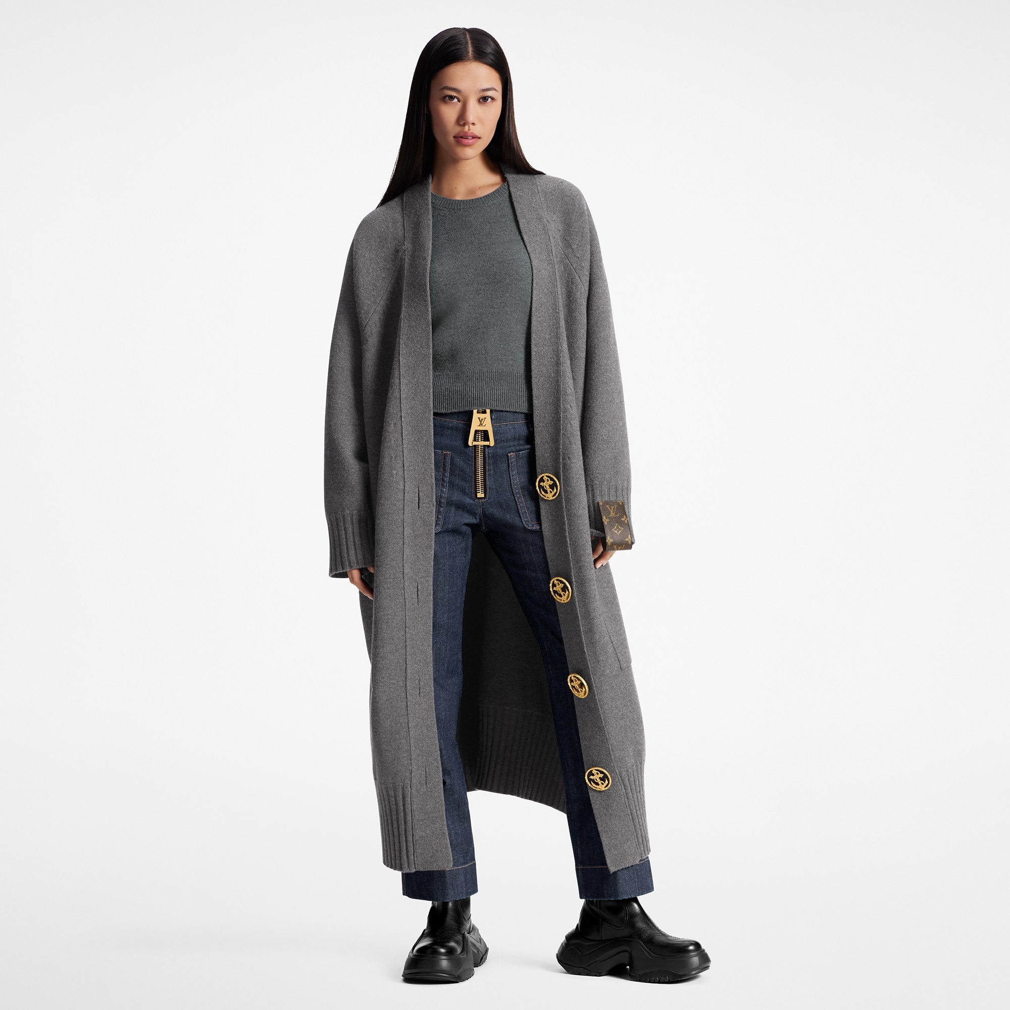 Oversized Detail Long Cardigan - 2