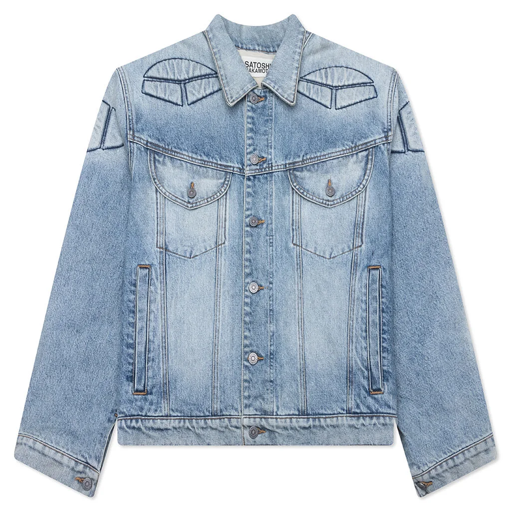 DENIM MOTO JACKET - BLUE DENIM - 1