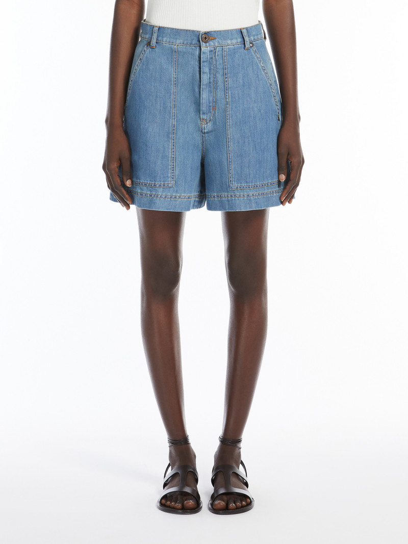 NABULUS Cotton and linen denim Bermuda shorts 3