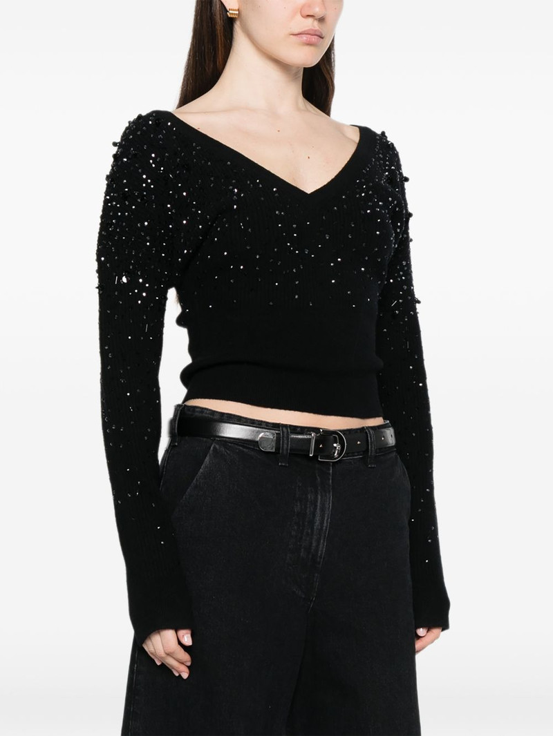 Gang beaded V-neck sweater 3