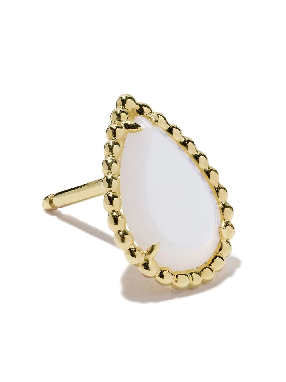 18kt yellow gold Serpent Bohème mother-of-pearl S motif teardrop stud earrings - 3