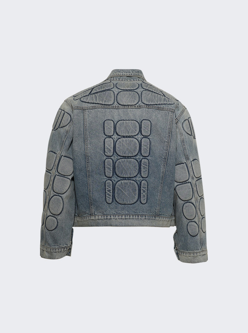 SATOSHI NAKAMOTO Denim Moto Jacket Blue outlook