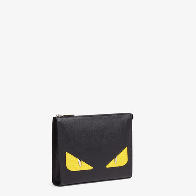 FENDI Black leather slim pouch outlook