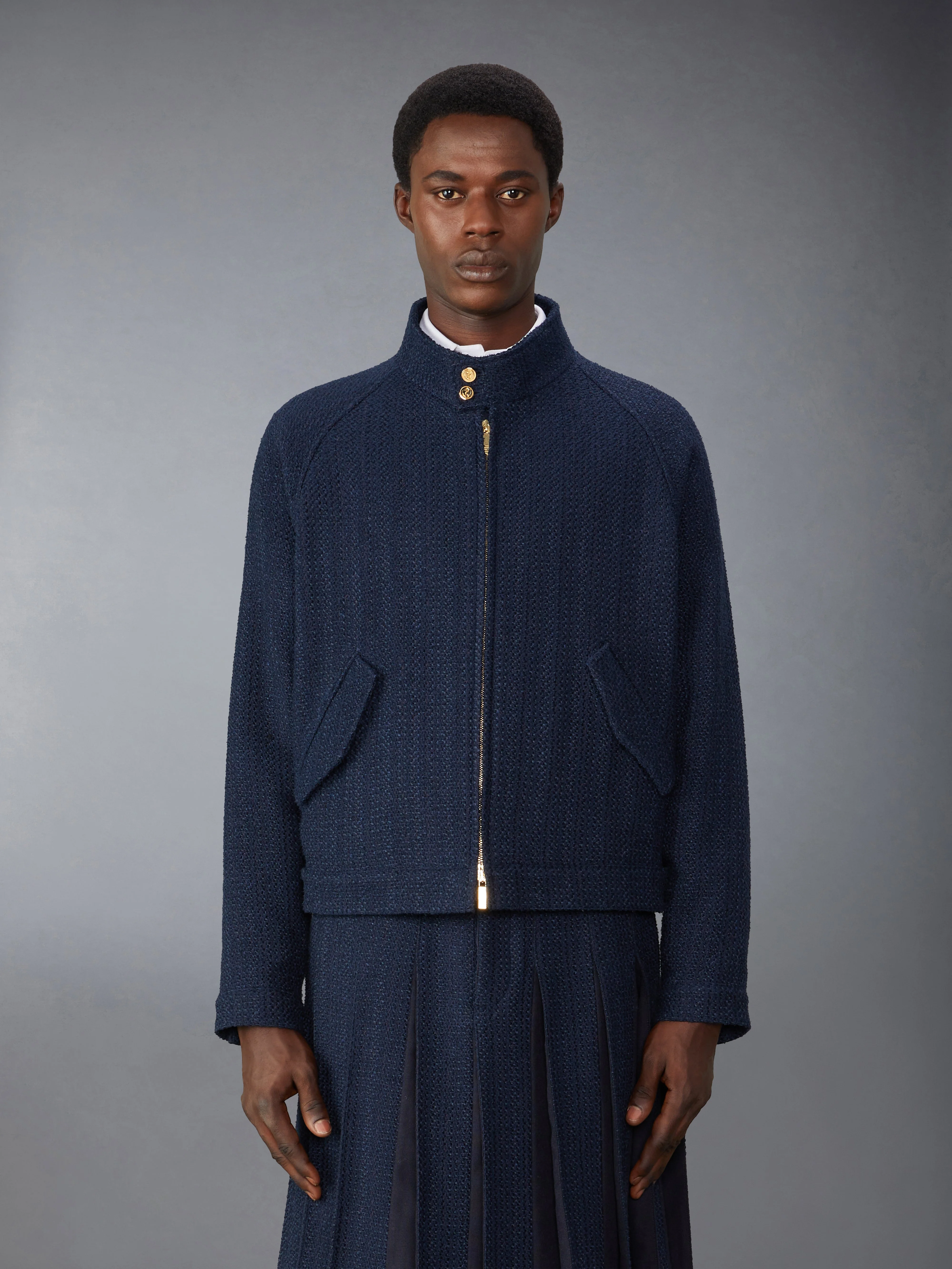 Tweed Raglan Collar Jacket - 1