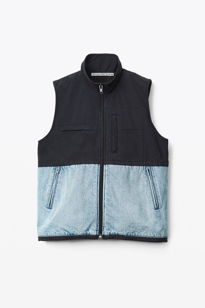 NYLON COMBO VEST IN DENIM 1