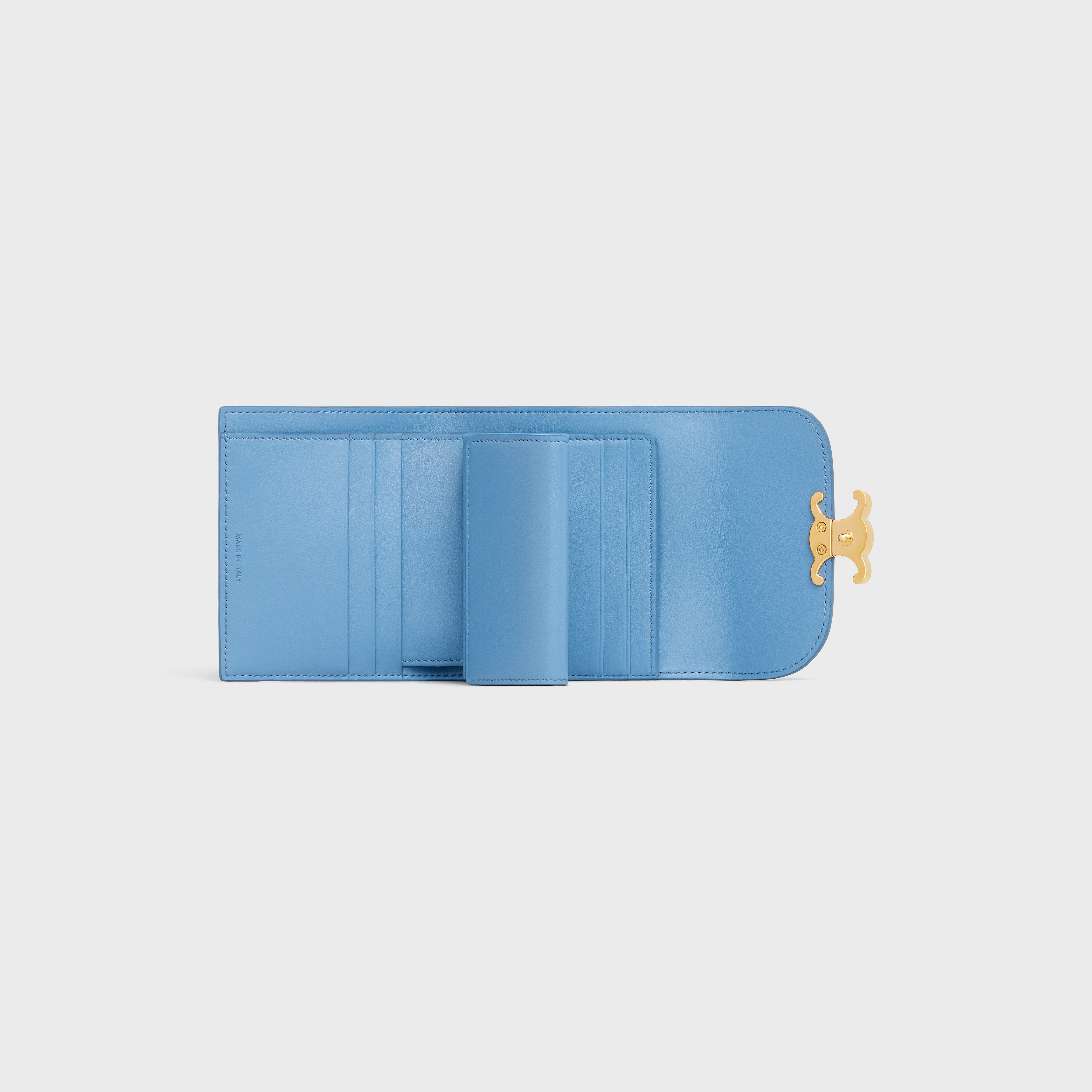 Triomphe Small Flap Wallet in Shiny Smooth Lambskin - 4