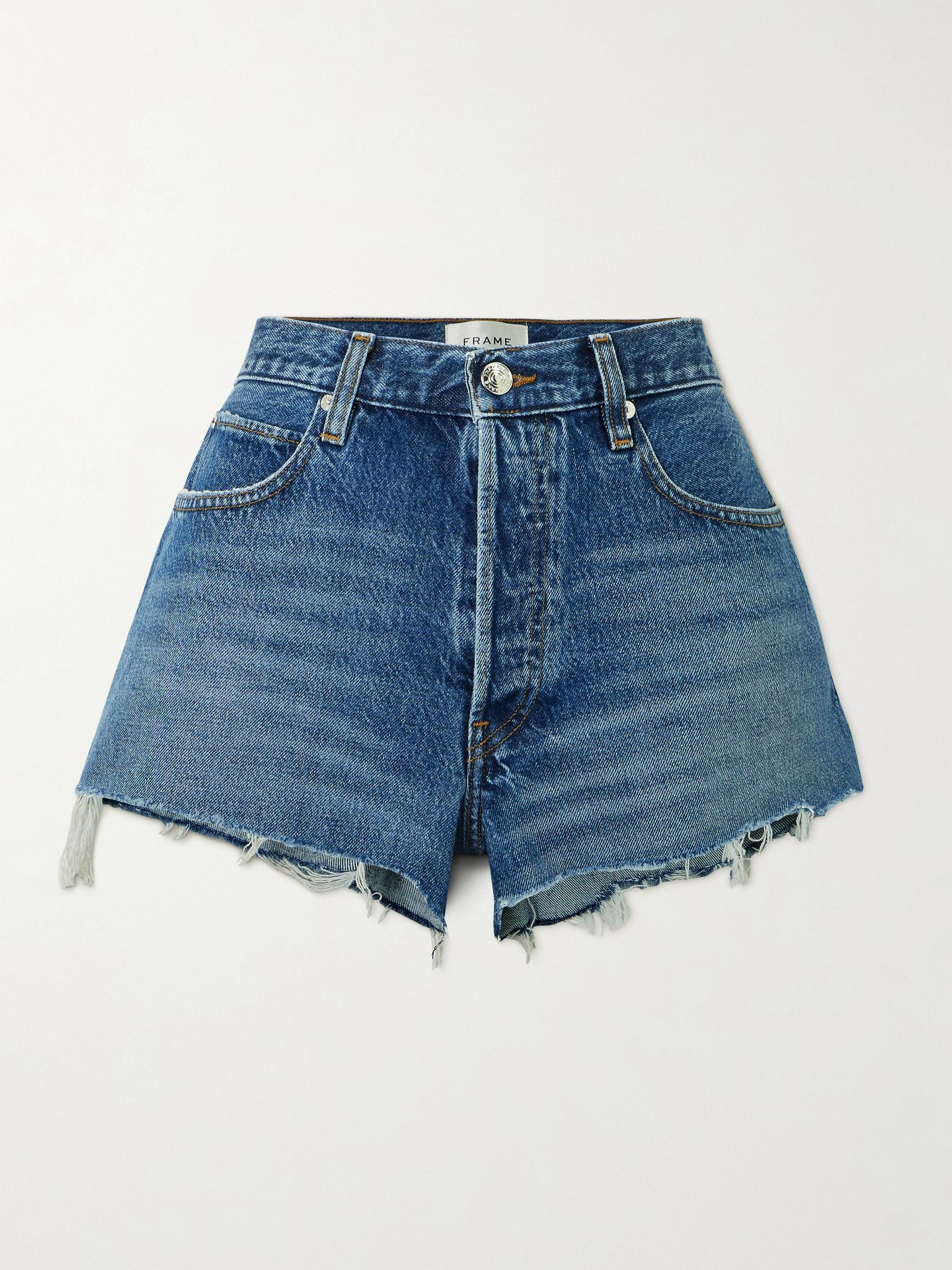 The Hang distressed denim shorts Dark denim - 1