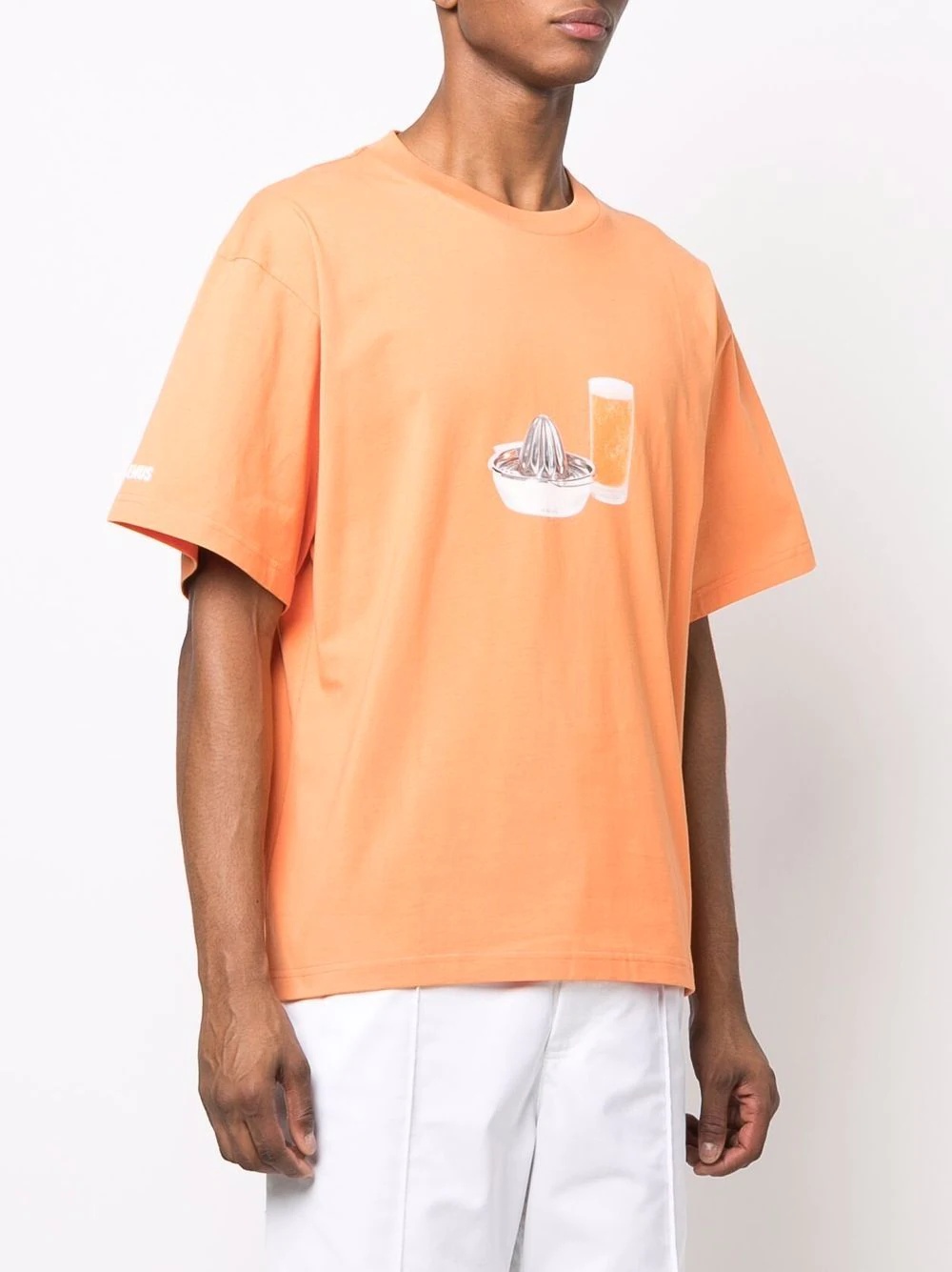 orange juice-print T-shirt - 4