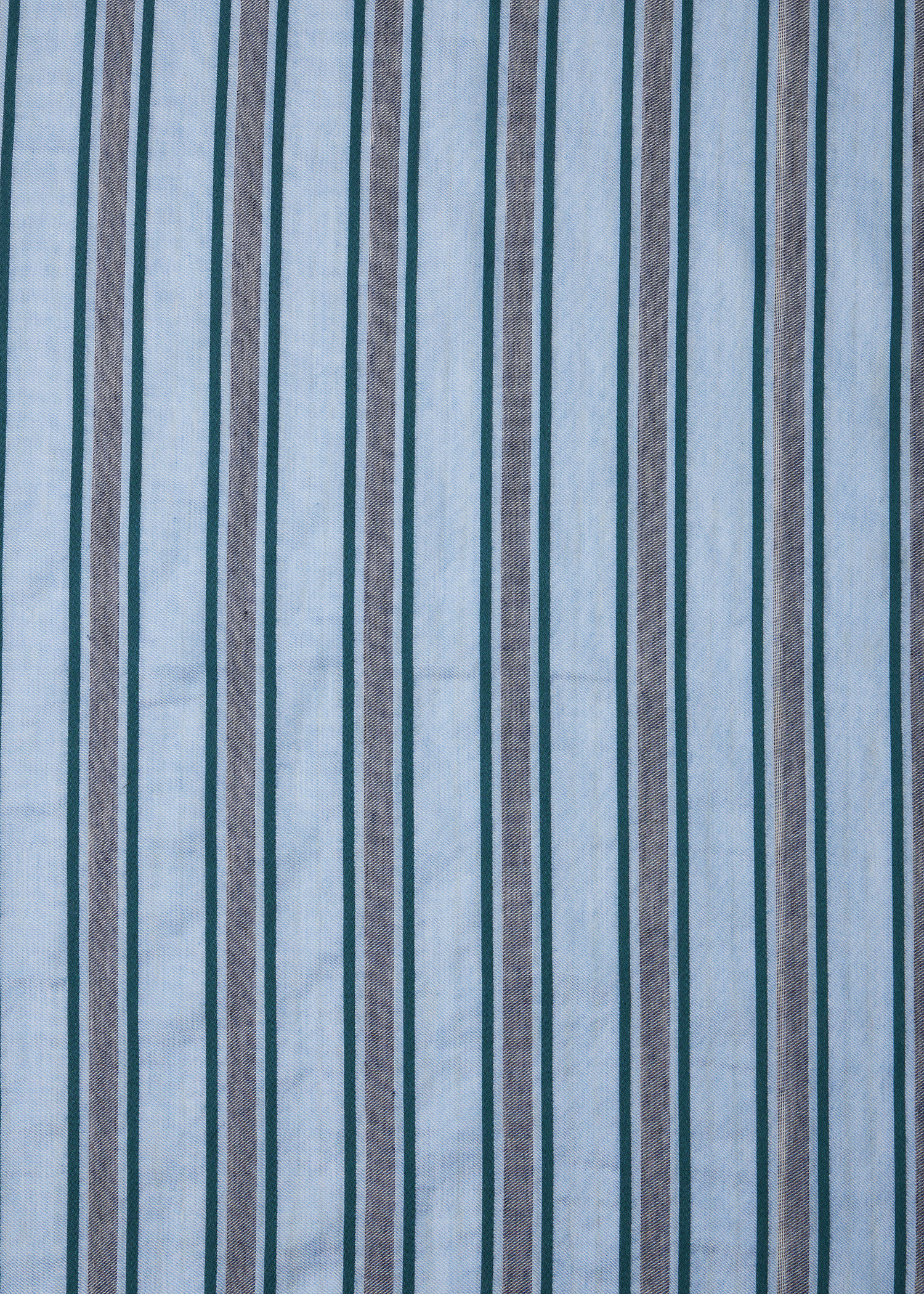 Blue Cotton-Blend Stripe Scarf - 3