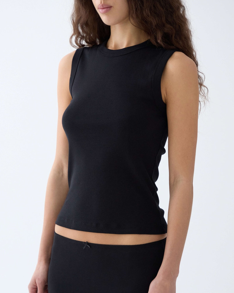 The Muse Tank: Cotton Jersey Black 3
