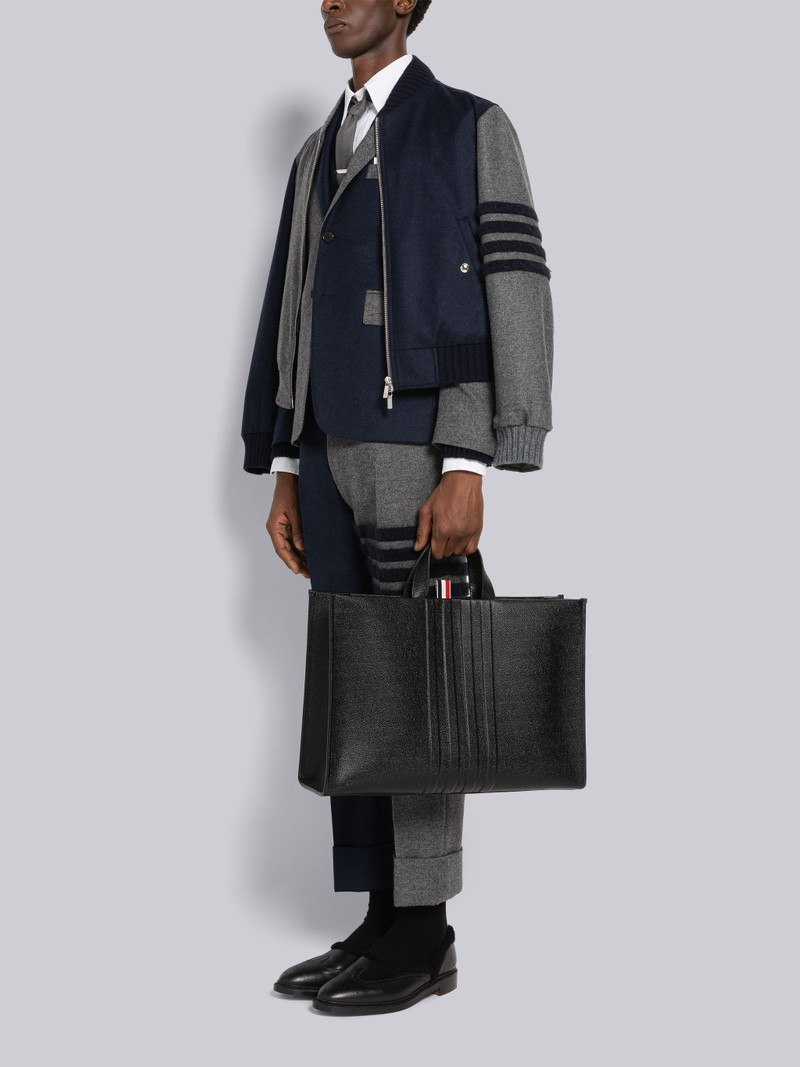 Pebble Grain Leather 4-Bar Squared Tote 6