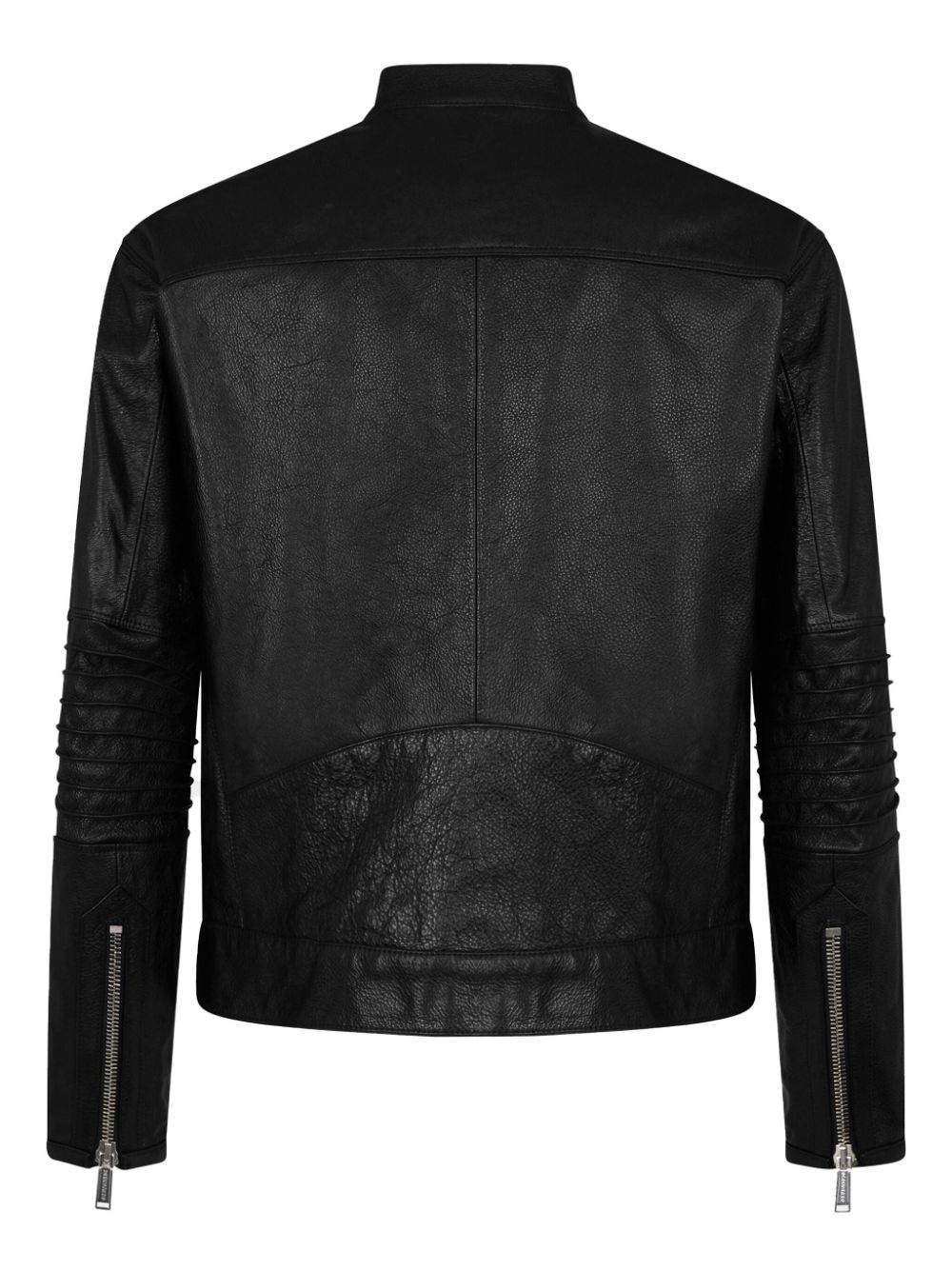 zip-up leather jacket - 2