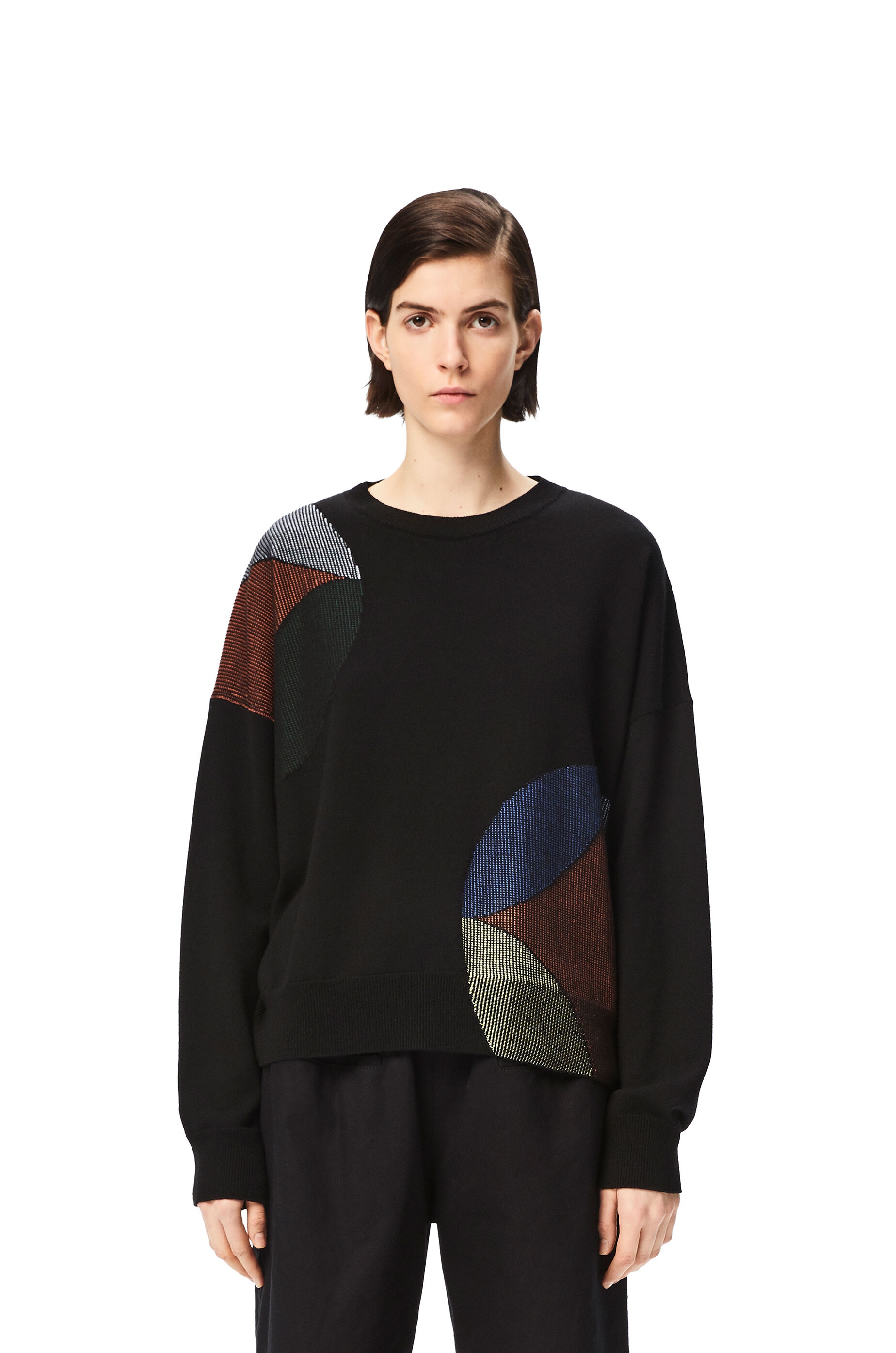 Kaleidoscope intarsia sweater in wool and silk - 3