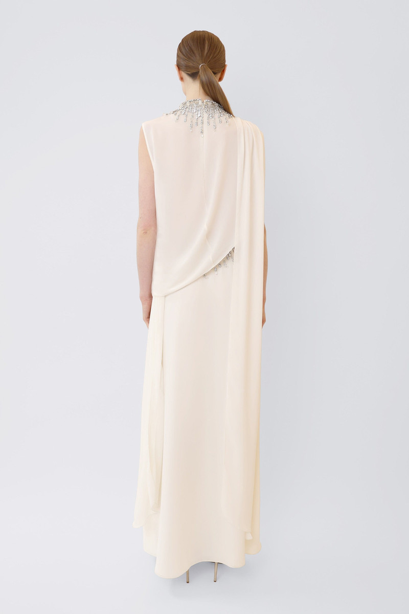 Georgette Draped Scarf Top With Embroidery 4