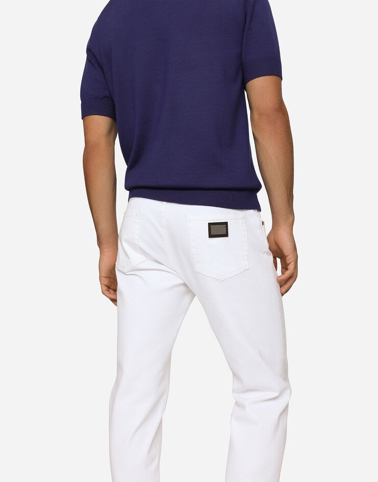 White regular stretch jeans - 5