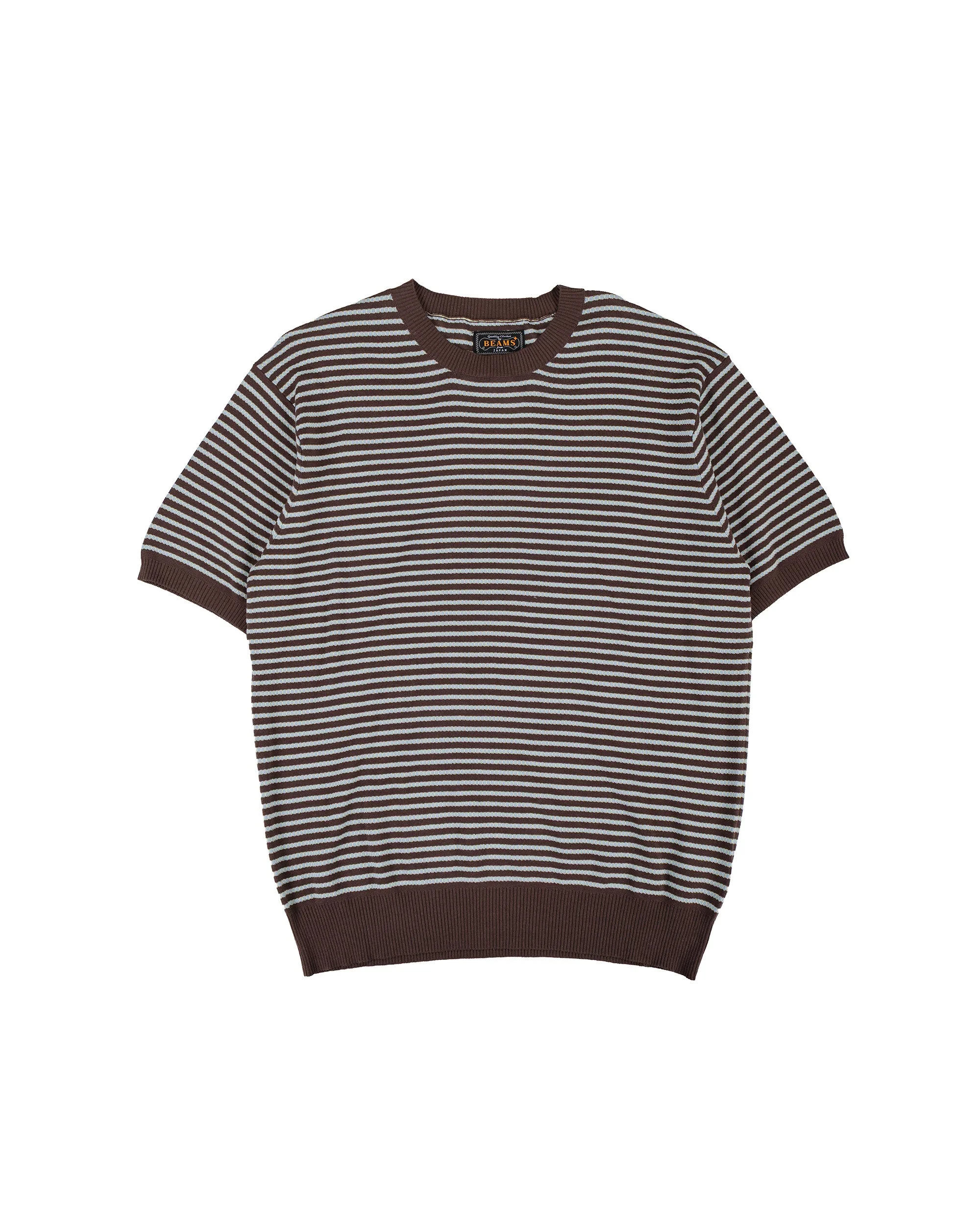 Knit Tee Dot Pattern Jacquard Brown - 1