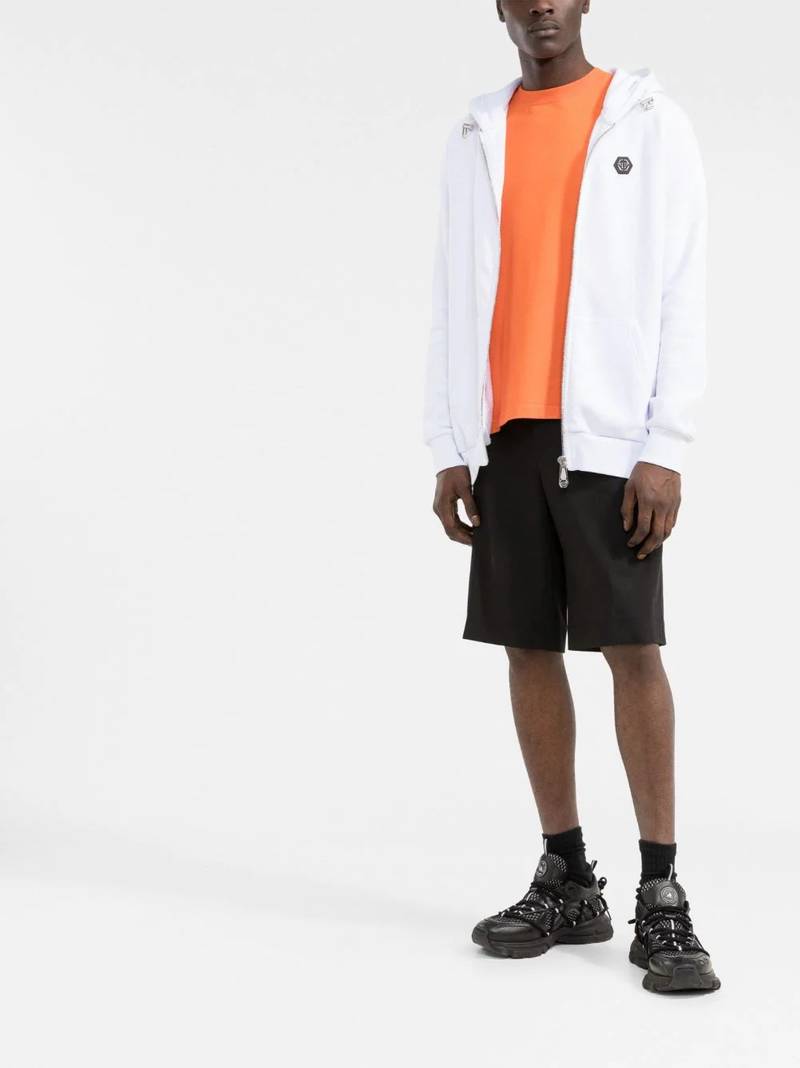 PHILIPP PLEIN embellished skull logo-print zip hoodie outlook