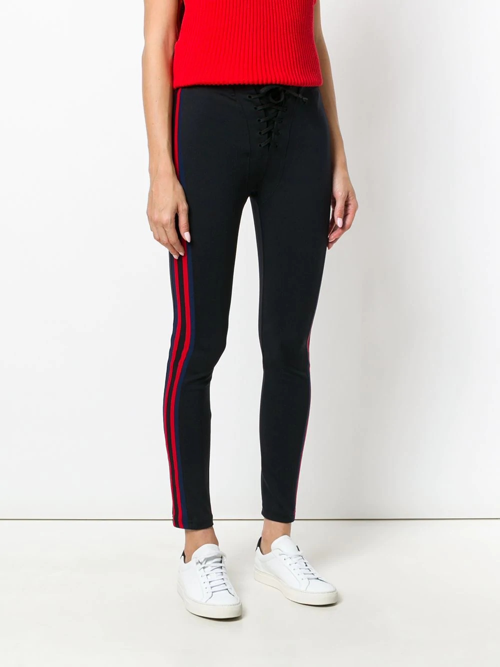 stripe detail skinny trousers - 3