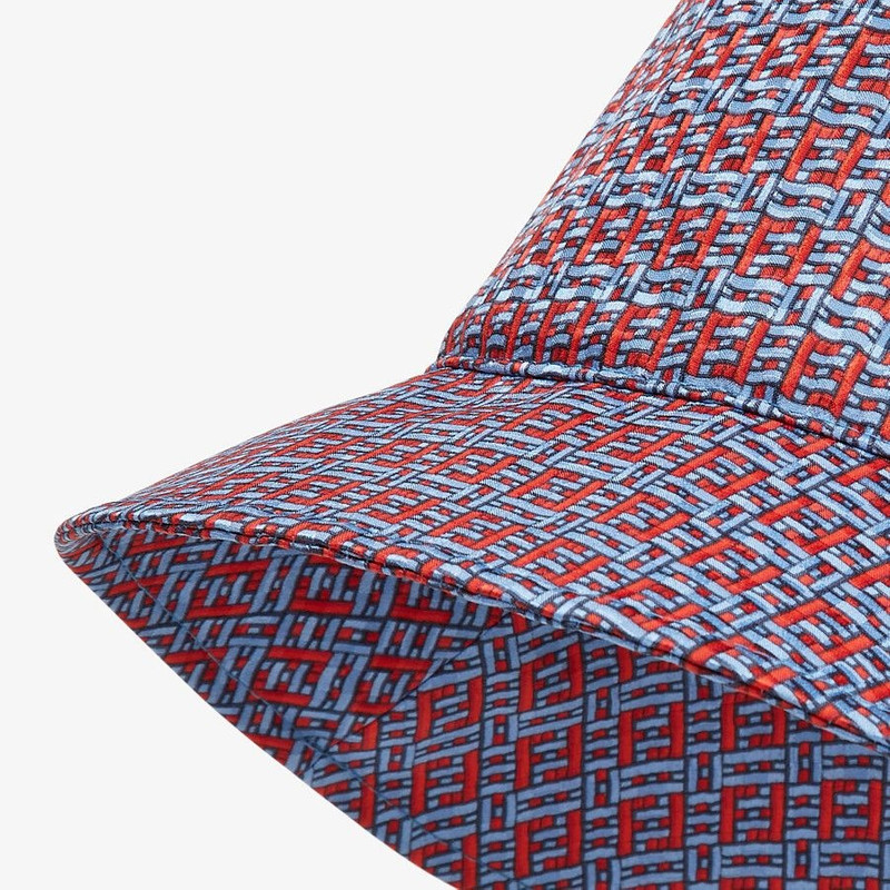 FENDI Light blue silk bucket hat outlook