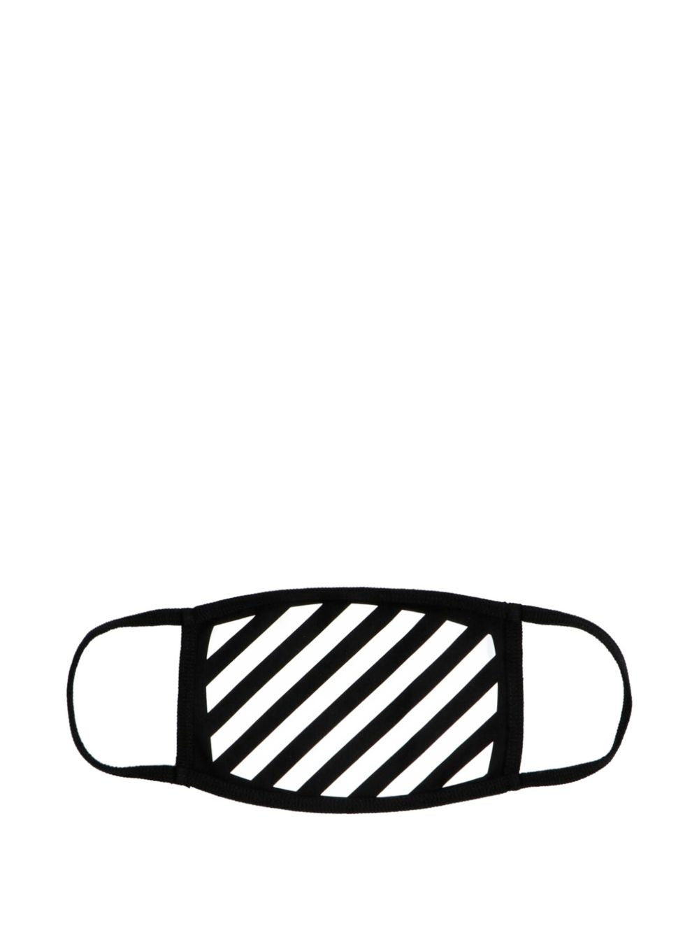 diagonal-striped cotton mask - 2